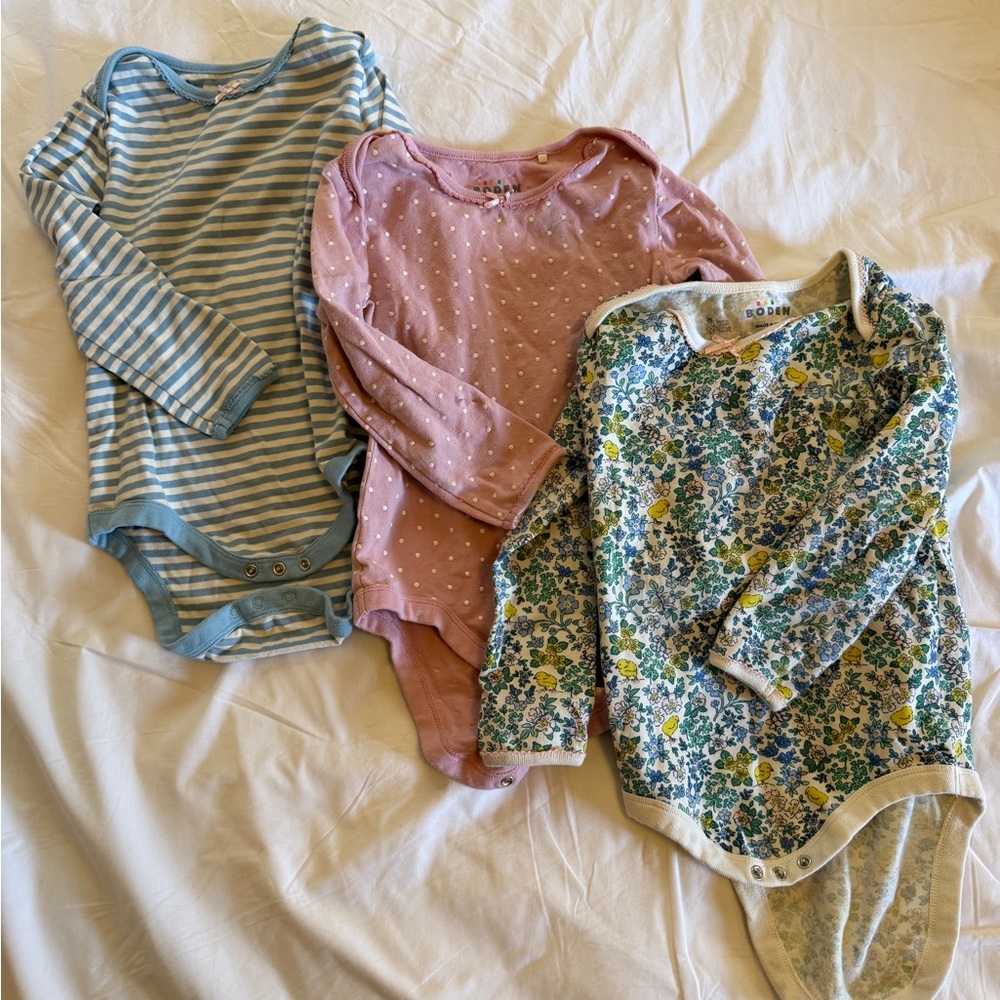 Sold off Poshmark not available Boden Polka Dot, blue stripes floral/baby chick